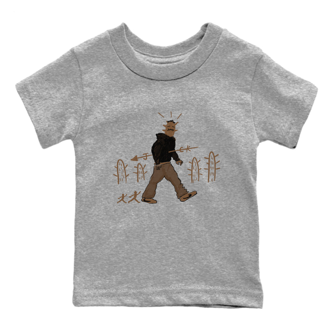 Jordan Jumpman Jack Travis Scott Dark Mocha shirts to match jordans Cactus Man sneaker match tees Jordan Jumpman Jack Travis Scott Dark Mocha match shoes to clothes SNRT Sneaker Tees Youth Baby Heather Grey 2 tee