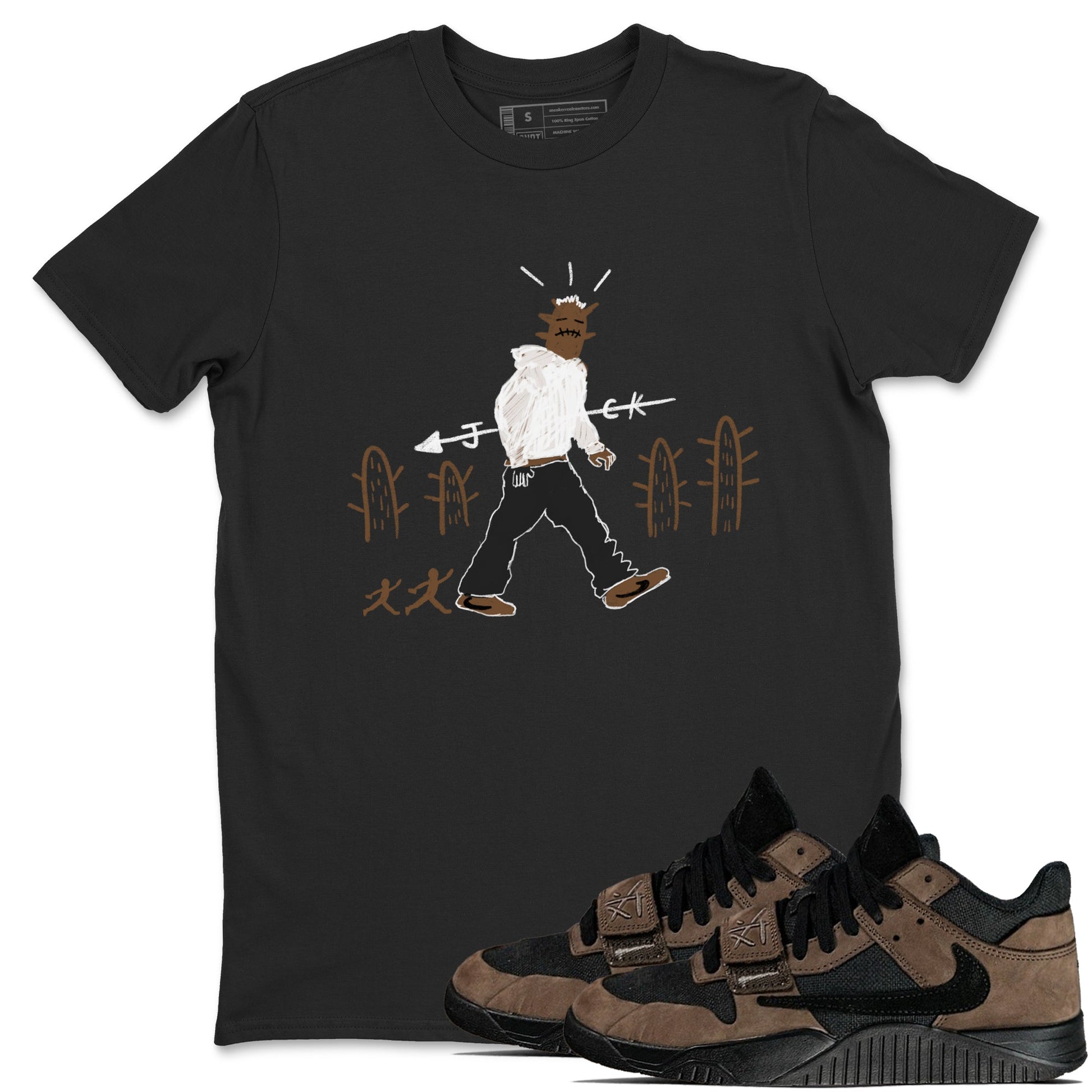 Jordan Jumpman Jack Travis Scott Dark Mocha shirts to match jordans Cactus Man sneaker match tees Jordan Jumpman Jack Travis Scott Dark Mocha match shoes to clothes SNRT Sneaker Tees unisex cotton Black 1 shirts