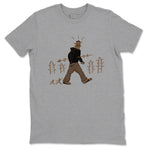 Jordan Jumpman Jack Travis Scott Dark Mocha shirts to match jordans Cactus Man sneaker match tees Jordan Jumpman Jack Travis Scott Dark Mocha match shoes to clothes SNRT Sneaker Tees unisex cotton Heather Grey 2 shirts