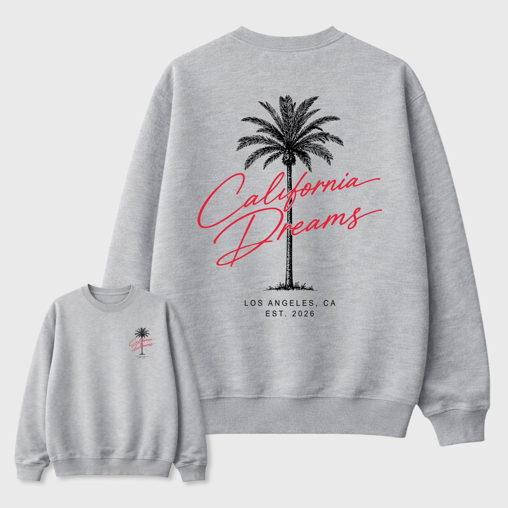 California Dreams Graphic T-Shirt featuring original streetwear artwork designed to match the . Heather Grey Graphic Tee.