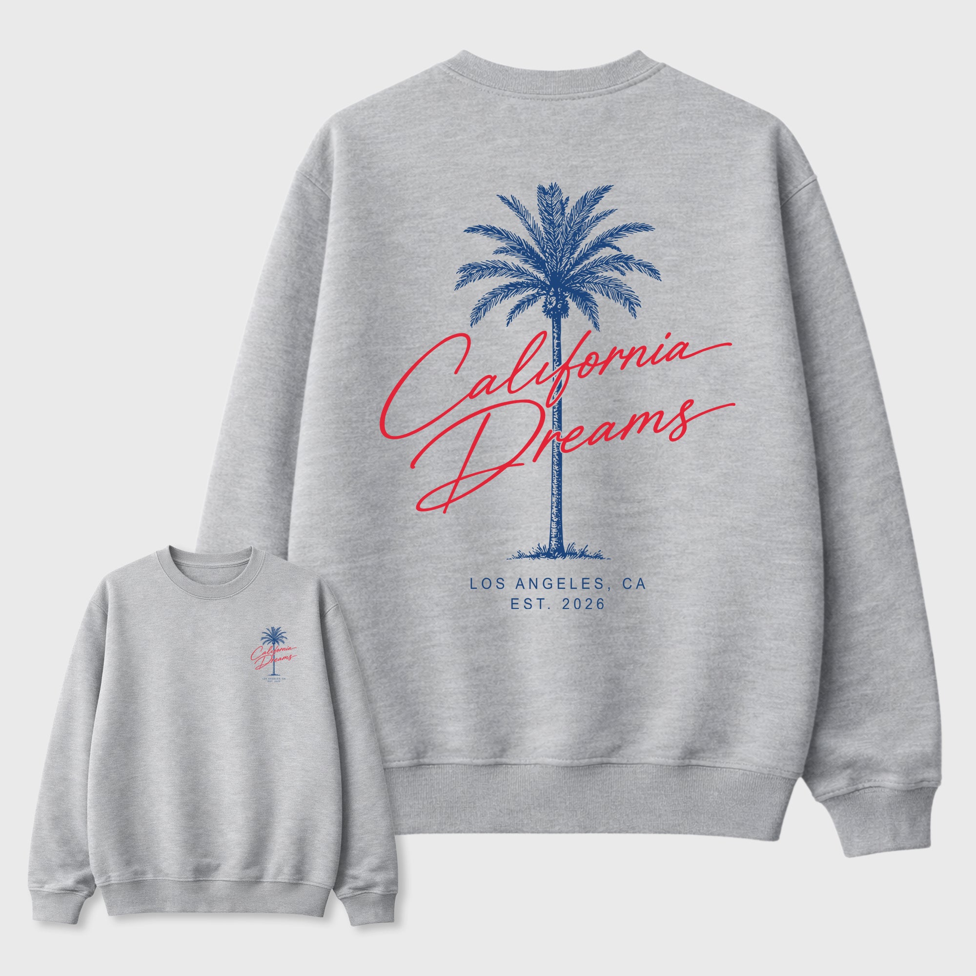 California Dreams Graphic T-Shirt featuring original streetwear artwork designed to match the . Heather Grey Graphic Tee.