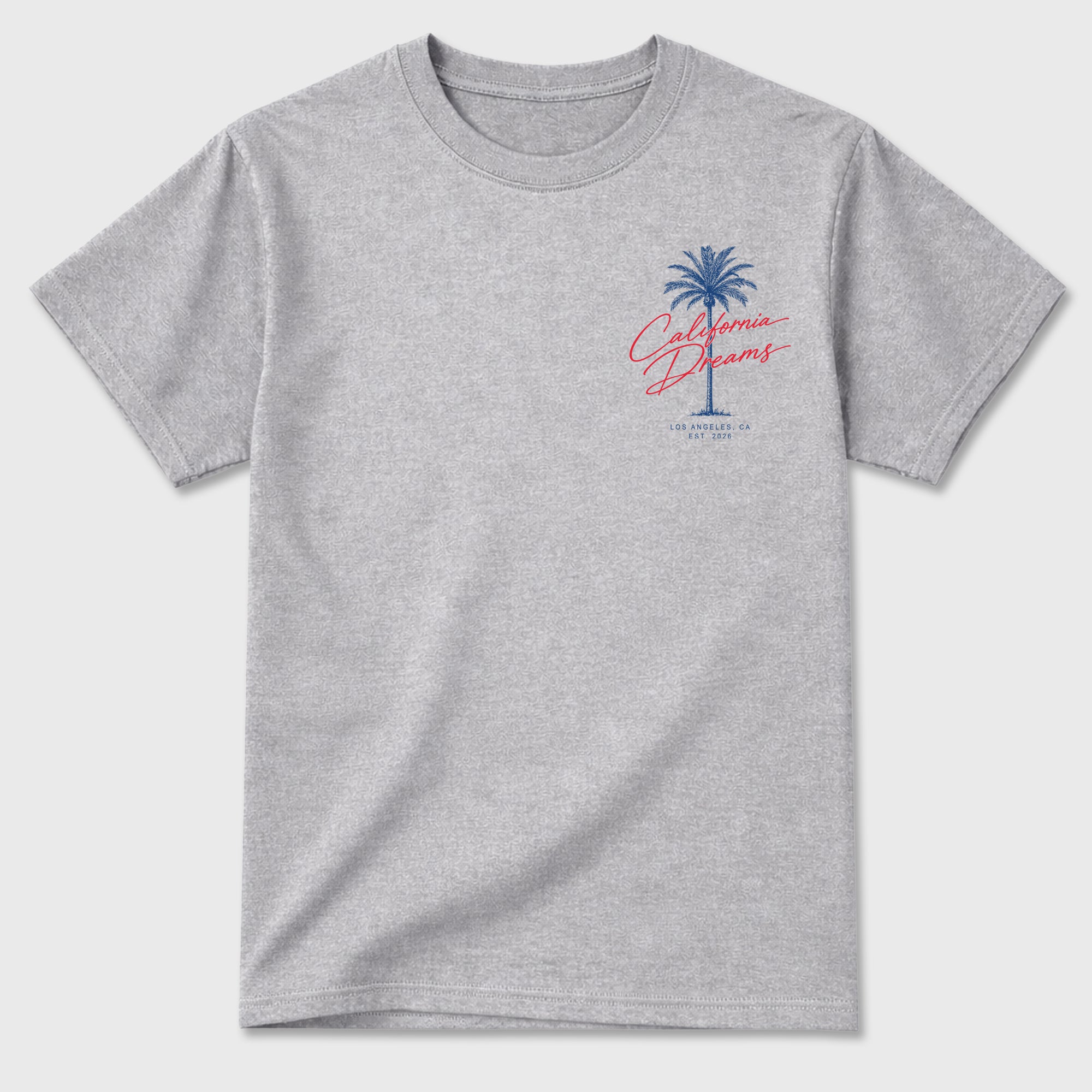 California Dreams Graphic T-Shirt featuring original streetwear artwork designed to match the . Heather Grey Graphic T-Shirt.