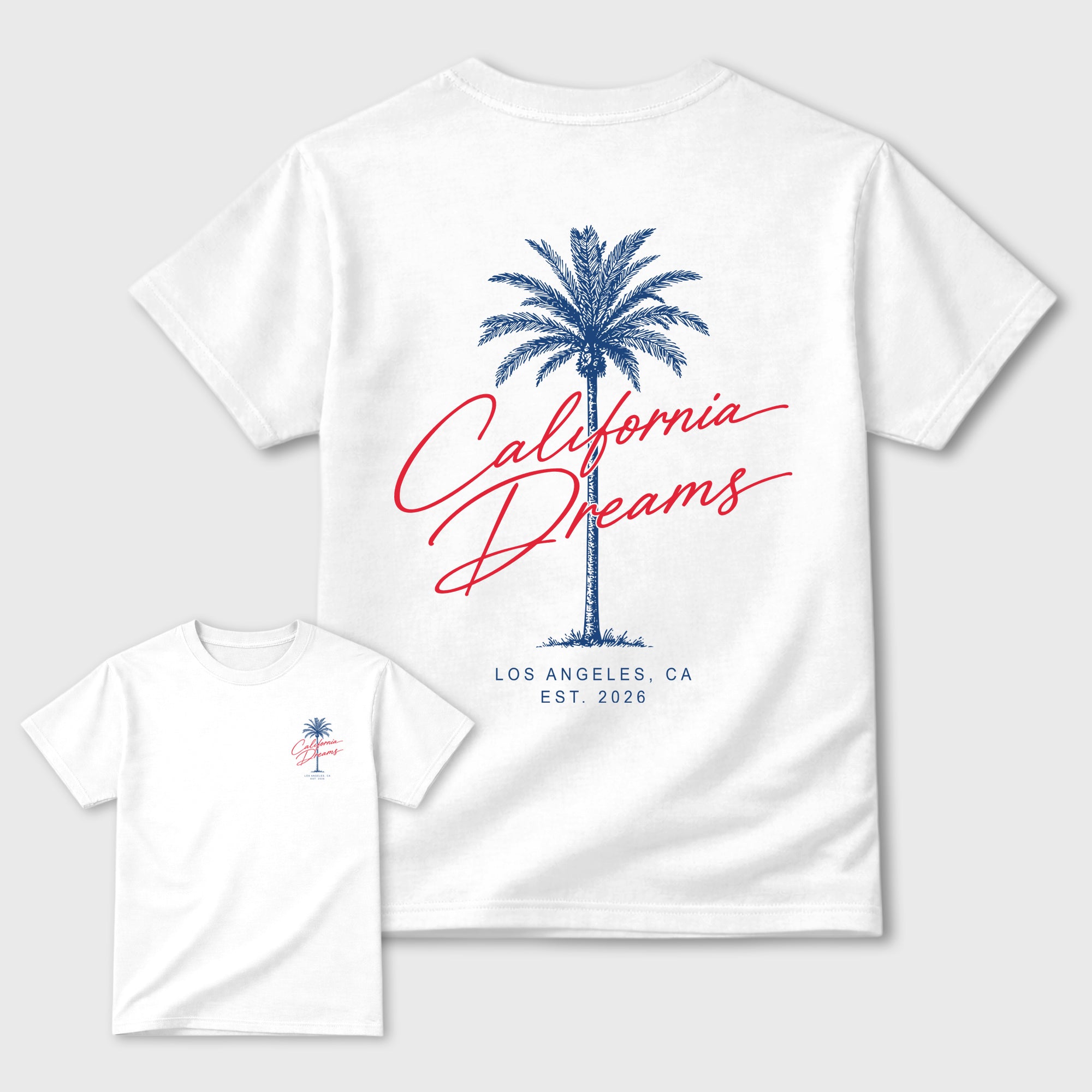 California Dreams Graphic T-Shirt featuring original streetwear artwork designed to match the . White Graphic T-Shirt.
