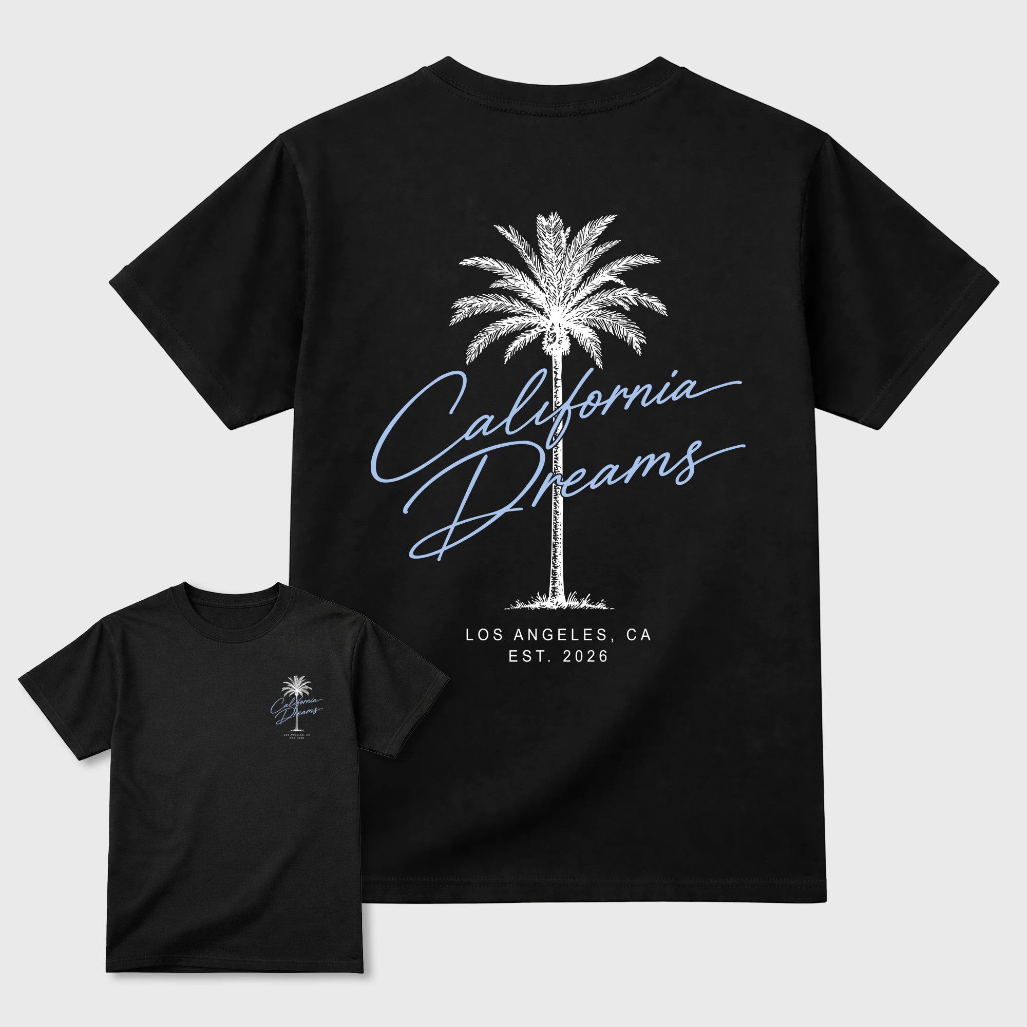 California Dreams Graphic T-Shirt featuring original streetwear artwork designed to match the . Black Graphic T-Shirt.