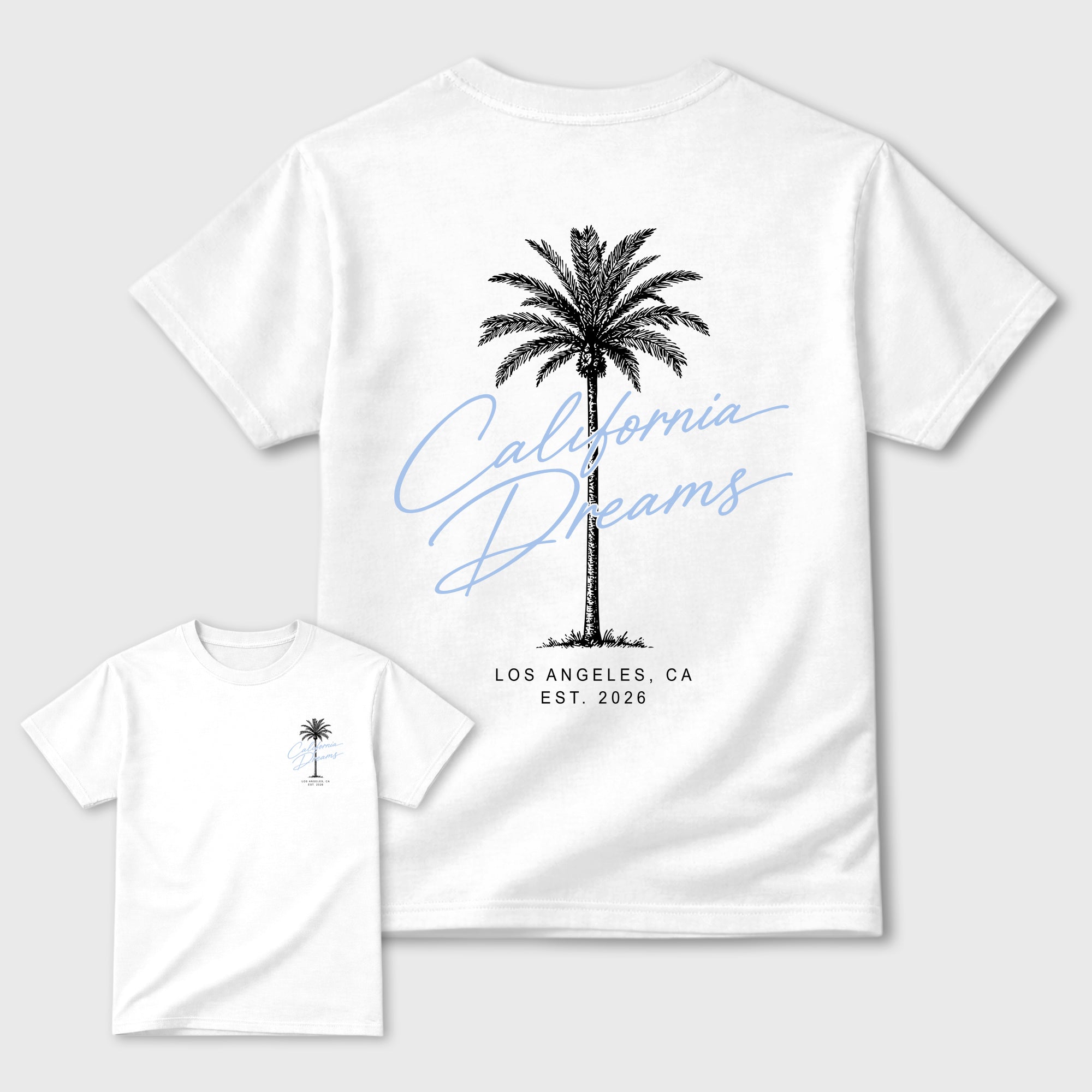 California Dreams Graphic T-Shirt featuring original streetwear artwork designed to match the Air Jordan 6 Cookie and Cream. White Graphic T-Shirt.