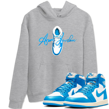 1s High OG UNC Reimagined shirts to match jordans Caligraphy Shoe Lace graphic tees Air Jordan 1 UNC Reimagined match shoes to clothes SNRT Sneaker Tees unisex cotton Heather Grey 1 shirts