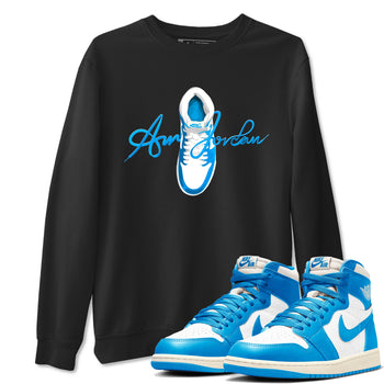 1s High OG UNC Reimagined shirts to match jordans Caligraphy Shoe Lace graphic tees Air Jordan 1 UNC Reimagined match shoes to clothes SNRT Sneaker Tees unisex cotton Black 1 shirts