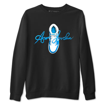 1s High OG UNC Reimagined shirts to match jordans Caligraphy Shoe Lace graphic tees Air Jordan 1 UNC Reimagined match shoes to clothes SNRT Sneaker Tees unisex cotton Black 2 shirts