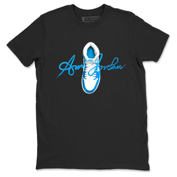 1s High OG UNC Reimagined shirts to match jordans Caligraphy Shoe Lace graphic tees Air Jordan 1 UNC Reimagined match shoes to clothes SNRT Sneaker Tees unisex cotton Black 2 shirts