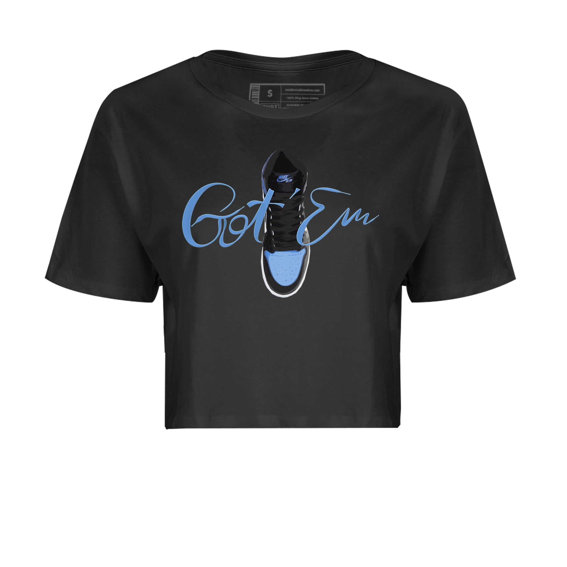 Air Jordan 1 Retro High OG UNC Toe Shirt to match Jordans Caligraphy Shoe Lace Sneaker Tees 1s UNC Toe SNRT Sneaker Release Tees Crop T-Shirts Black 2