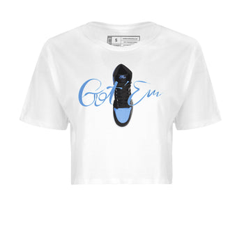 Air Jordan 1 Retro High OG UNC Toe Shirt to match Jordans Caligraphy Shoe Lace Sneaker Tees 1s UNC Toe SNRT Sneaker Release Tees Crop T-Shirts White 2