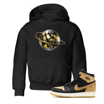 1s Black Metallic Gold shirts to match jordans Camo Basketball Planet sneaker match tees Air Jordan 1 Black Metallic Gold SNRT Sneaker Tees streetwear brand Baby and Youth Black 1 cotton tee