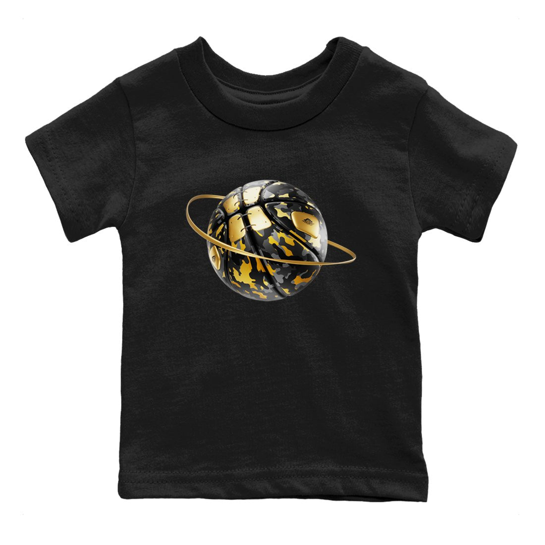 1s Black Metallic Gold shirts to match jordans Camo Basketball Planet sneaker match tees Air Jordan 1 Black Metallic Gold SNRT Sneaker Tees streetwear brand Baby and Youth Black 2 cotton tee