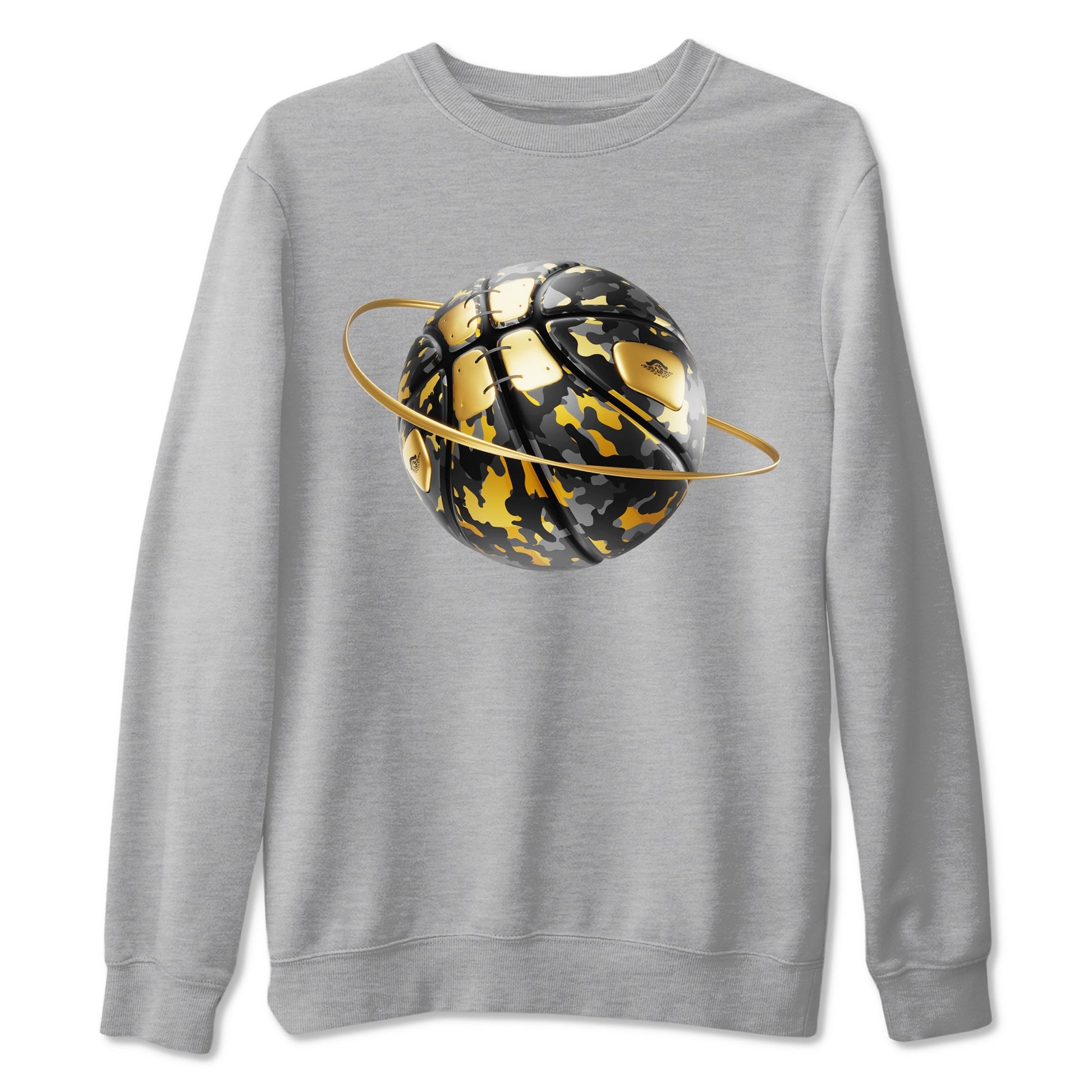 1s Black Metallic Gold shirts to match jordans Camo Basketball Planet sneaker match tees Air Jordan 1 Black Metallic Gold SNRT Sneaker Tees streetwear brand Heather Grey 2 unisex cotton tee