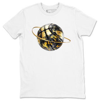 1s Black Metallic Gold shirts to match jordans Camo Basketball Planet sneaker match tees Air Jordan 1 Black Metallic Gold SNRT Sneaker Tees streetwear brand White 2 unisex cotton tee
