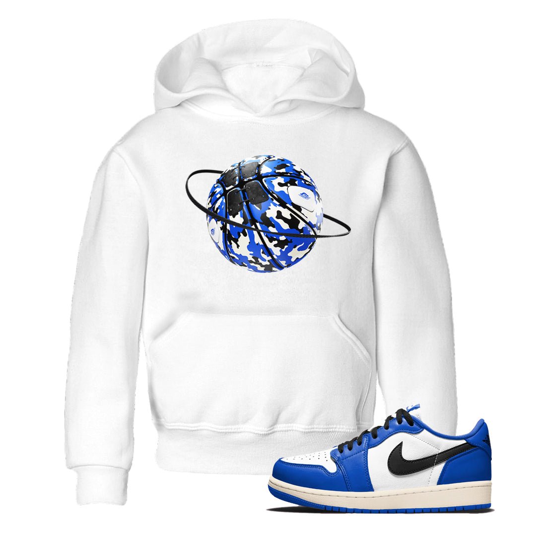 AJ1 Game Royal shirt to match jordans Camo Basketball Planet sneaker tees Air Jordan 1 Game Royal SNRT sneaker release tees baby toddler White 1 cotton Shirt