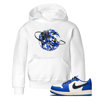 AJ1 Game Royal shirt to match jordans Camo Basketball Planet sneaker tees Air Jordan 1 Game Royal SNRT sneaker release tees baby toddler White 1 cotton Shirt