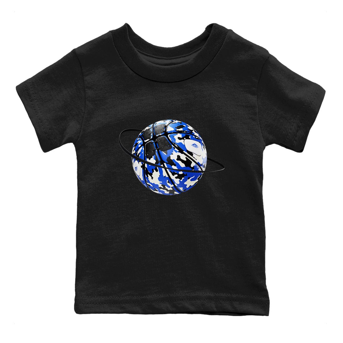 AJ1 Game Royal shirt to match jordans Camo Basketball Planet sneaker tees Air Jordan 1 Game Royal SNRT sneaker release tees baby toddler Black 2 cotton Shirt