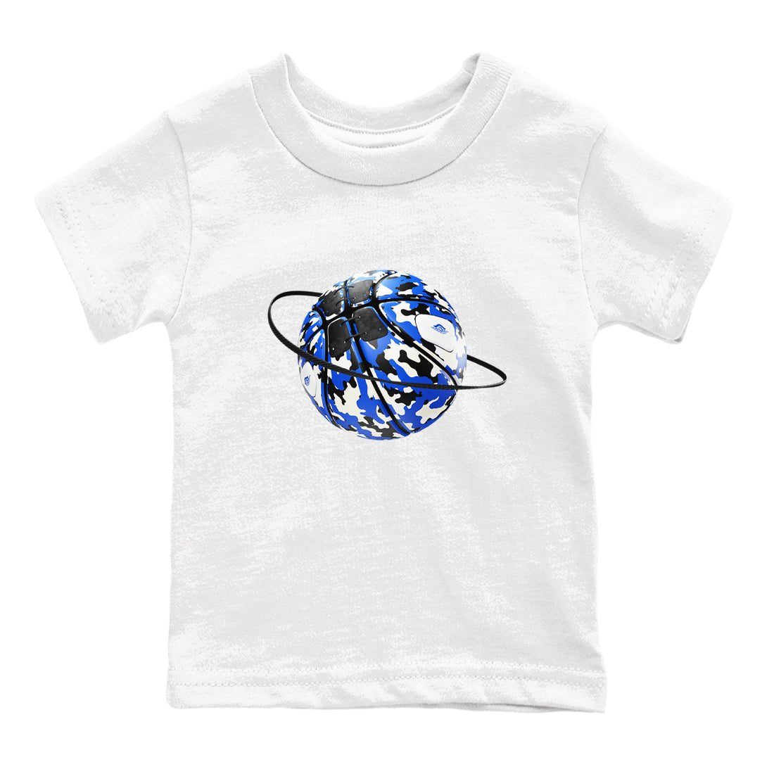 AJ1 Game Royal shirt to match jordans Camo Basketball Planet sneaker tees Air Jordan 1 Game Royal SNRT sneaker release tees baby toddler White 2 cotton Shirt