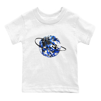 AJ1 Game Royal shirt to match jordans Camo Basketball Planet sneaker tees Air Jordan 1 Game Royal SNRT sneaker release tees baby toddler White 2 cotton Shirt