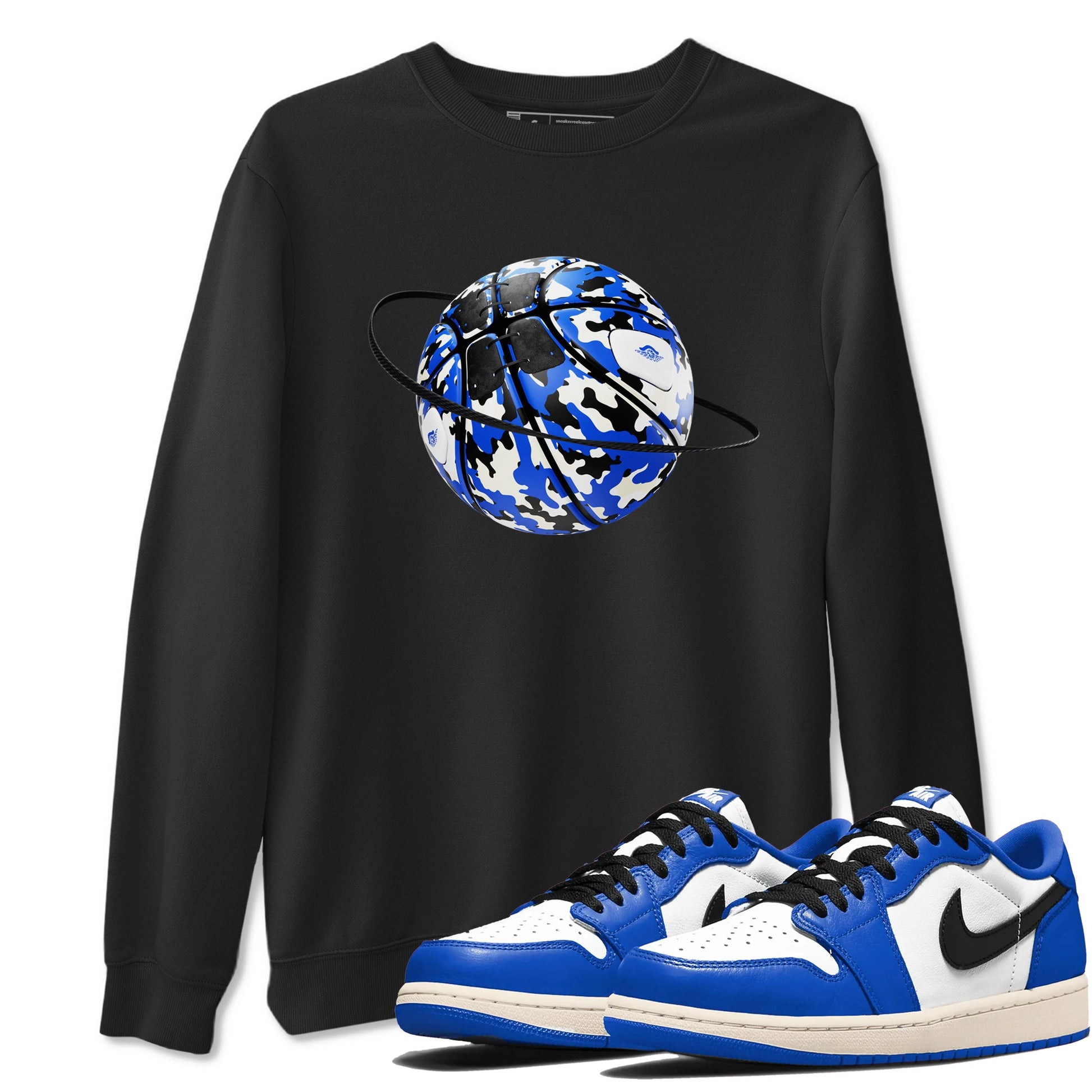AJ1 Game Royal shirt to match jordans Camo Basketball Planet sneaker tees Air Jordan 1 Game Royal SNRT Sneaker Release Tees unisex cotton Black 1 crew neck shirt