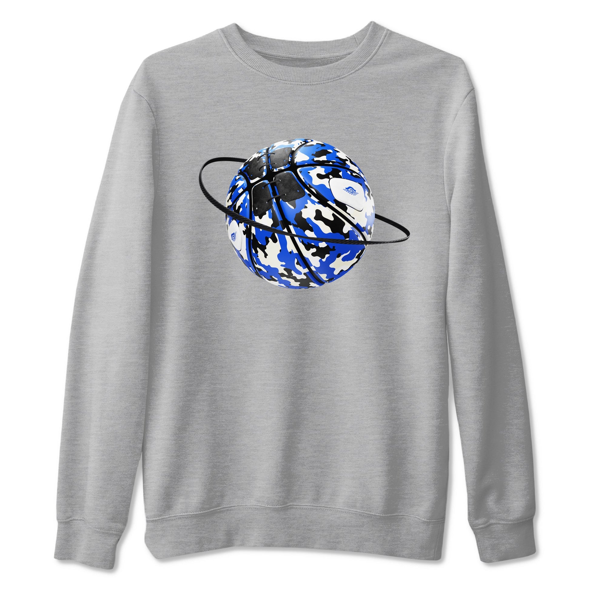 AJ1 Game Royal shirt to match jordans Camo Basketball Planet sneaker tees Air Jordan 1 Game Royal SNRT Sneaker Release Tees unisex cotton Heather Grey 2 crew neck shirt