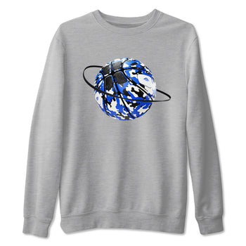 AJ1 Game Royal shirt to match jordans Camo Basketball Planet sneaker tees Air Jordan 1 Game Royal SNRT Sneaker Release Tees unisex cotton Heather Grey 2 crew neck shirt