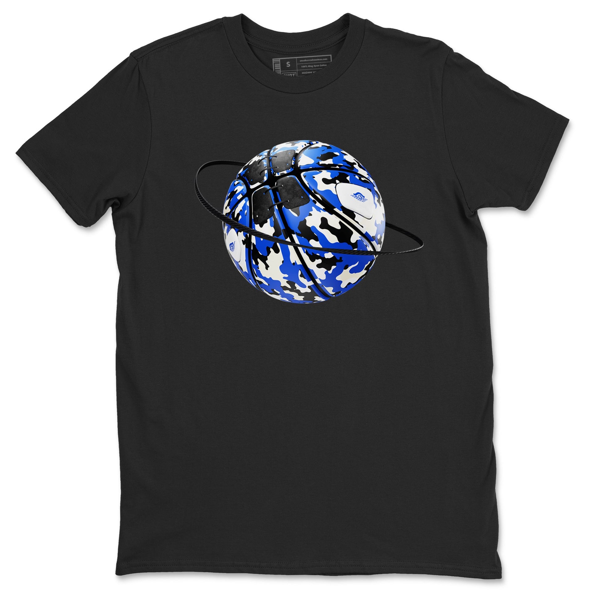 AJ1 Game Royal shirt to match jordans Camo Basketball Planet sneaker tees Air Jordan 1 Game Royal SNRT Sneaker Release Tees unisex cotton Black 2 crew neck shirt