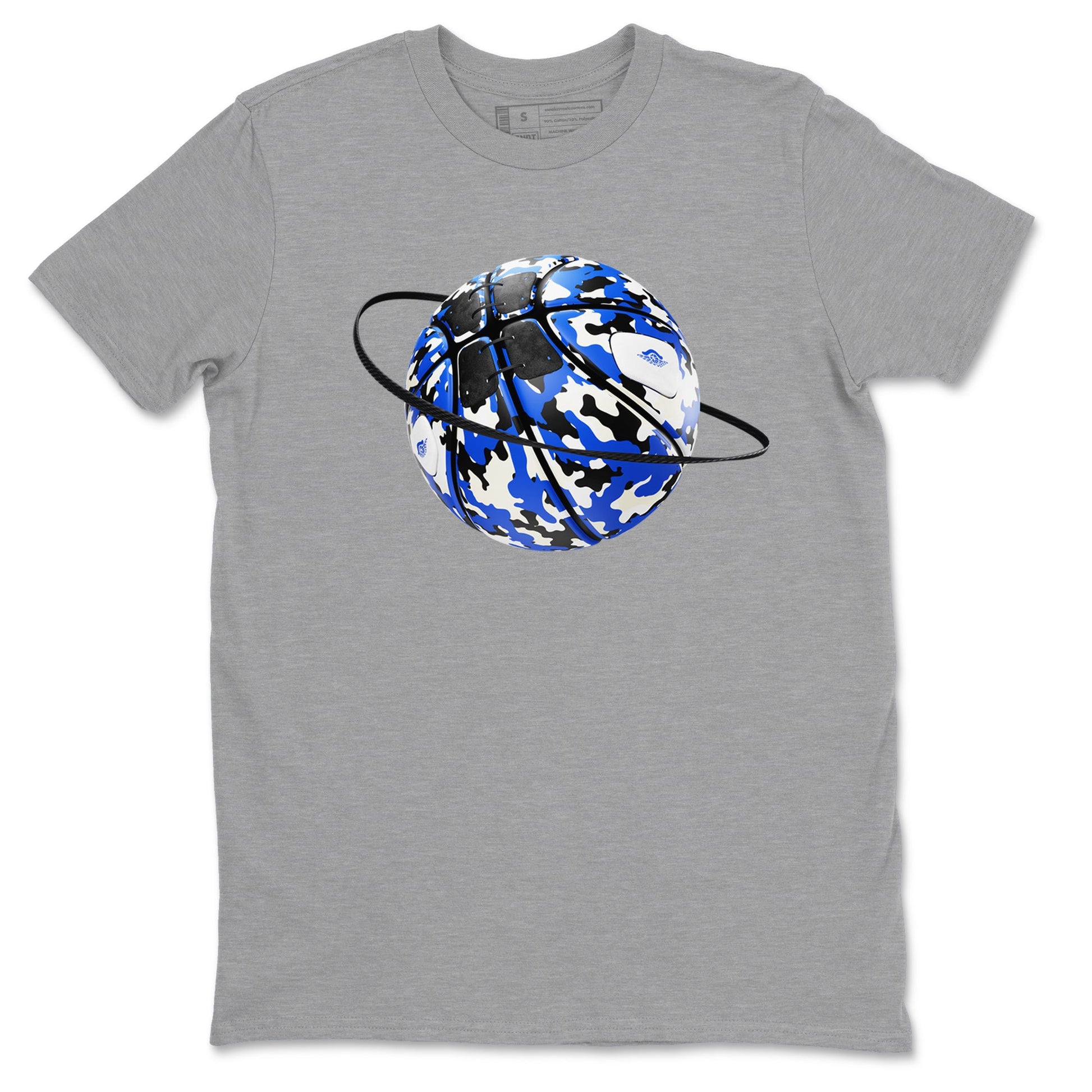 AJ1 Game Royal shirt to match jordans Camo Basketball Planet sneaker tees Air Jordan 1 Game Royal SNRT Sneaker Release Tees unisex cotton Heather Grey 2 crew neck shirt
