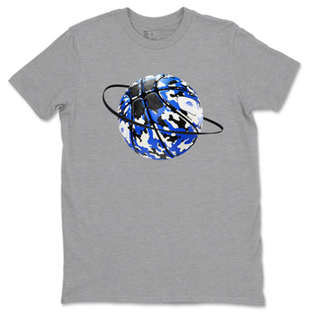 AJ1 Game Royal shirt to match jordans Camo Basketball Planet sneaker tees Air Jordan 1 Game Royal SNRT Sneaker Release Tees unisex cotton Heather Grey 2 crew neck shirt