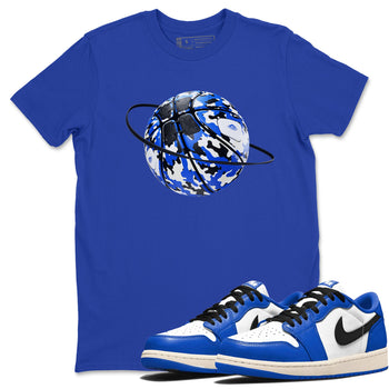 AJ1 Game Royal shirt to match jordans Camo Basketball Planet sneaker tees Air Jordan 1 Game Royal SNRT Sneaker Release Tees unisex cotton Royal Blue 1 crew neck shirt