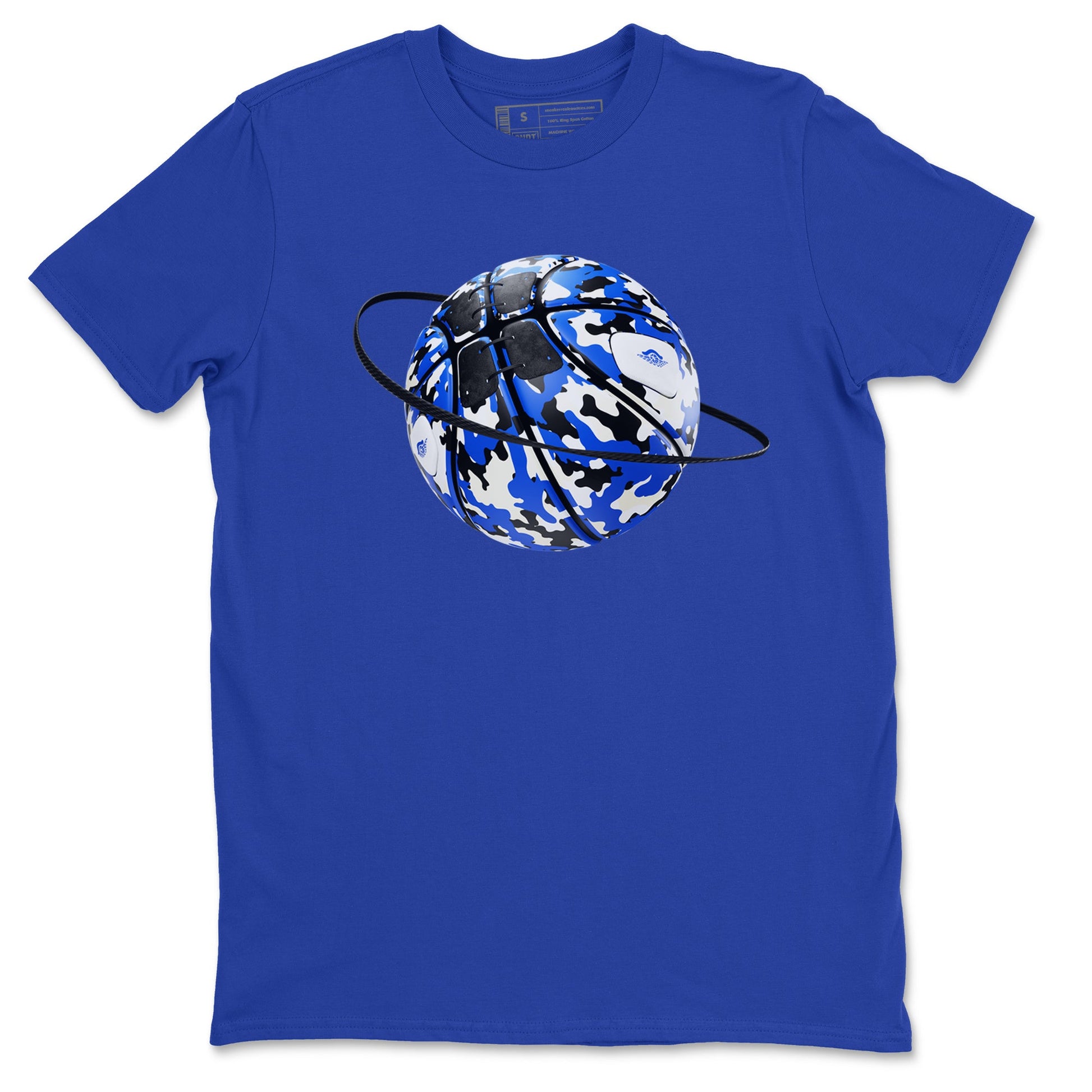 AJ1 Game Royal shirt to match jordans Camo Basketball Planet sneaker tees Air Jordan 1 Game Royal SNRT Sneaker Release Tees unisex cotton Royal Blue 2 crew neck shirt