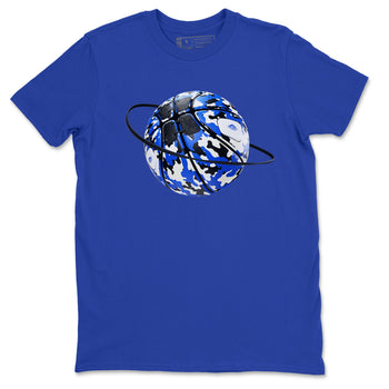 AJ1 Game Royal shirt to match jordans Camo Basketball Planet sneaker tees Air Jordan 1 Game Royal SNRT Sneaker Release Tees unisex cotton Royal Blue 2 crew neck shirt