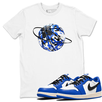 AJ1 Game Royal shirt to match jordans Camo Basketball Planet sneaker tees Air Jordan 1 Game Royal SNRT Sneaker Release Tees unisex cotton White 1 crew neck shirt