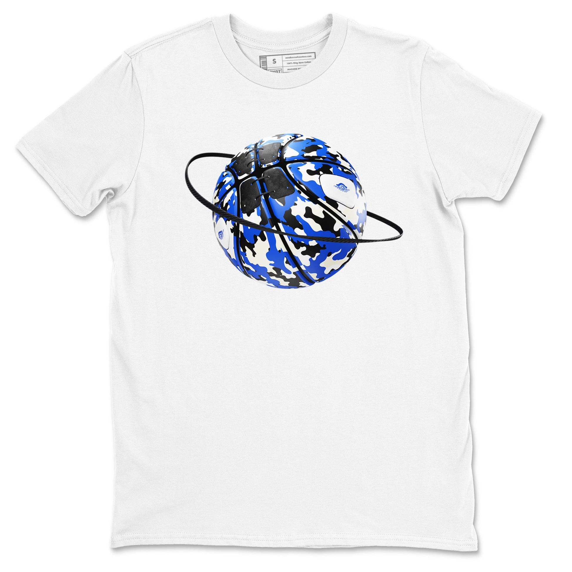 AJ1 Game Royal shirt to match jordans Camo Basketball Planet sneaker tees Air Jordan 1 Game Royal SNRT Sneaker Release Tees unisex cotton White 2 crew neck shirt