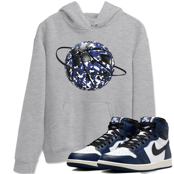1s Midnight Navy shirts to match jordans Camo Basketball Planet sneaker match tees Air Jordan 1 Midnight Navy match shoes to clothes SNRT Sneaker Tees unisex cotton Heather Grey 1 shirts