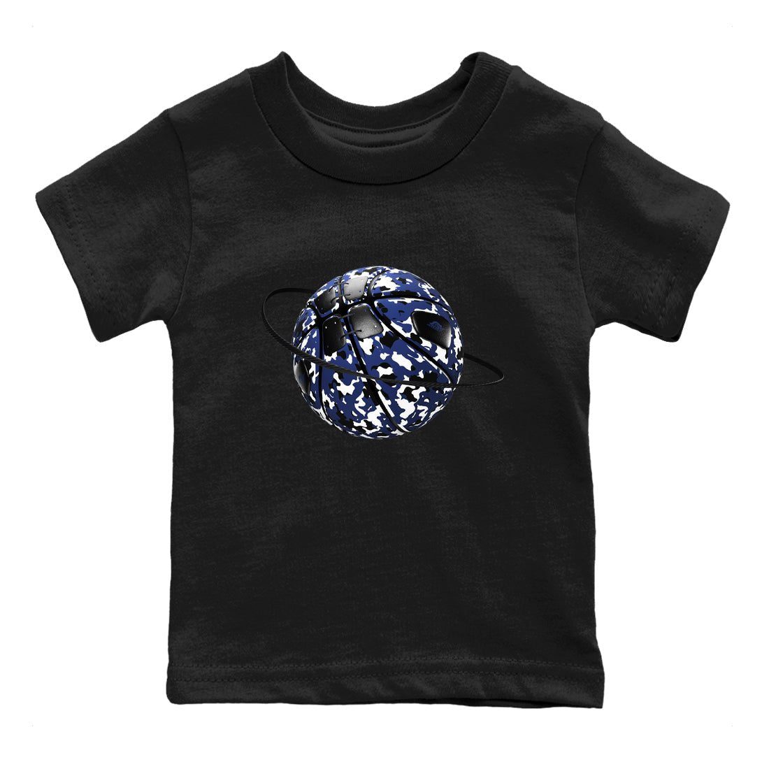 1s Midnight Navy shirts to match jordans Camo Basketball Planet sneaker match tees Air Jordan 1 Midnight Navy match shoes to clothes SNRT Sneaker Tees Youth Baby Black 2 tee