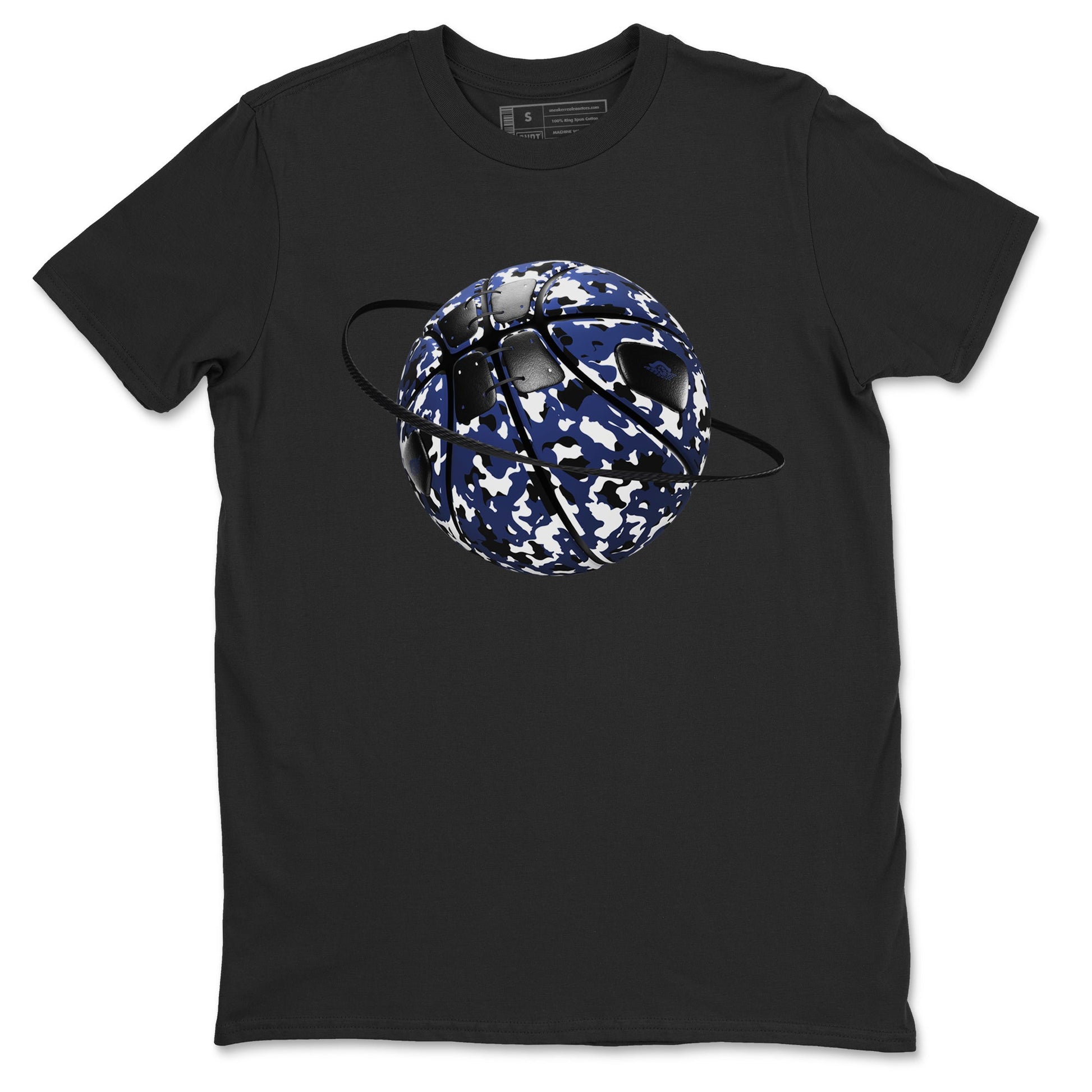 1s Midnight Navy shirts to match jordans Camo Basketball Planet sneaker match tees Air Jordan 1 Midnight Navy match shoes to clothes SNRT Sneaker Tees unisex cotton Black 2 shirts