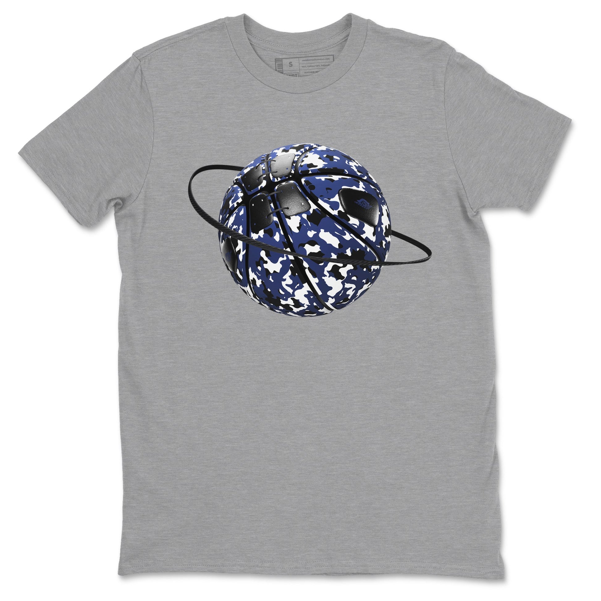 1s Midnight Navy shirts to match jordans Camo Basketball Planet sneaker match tees Air Jordan 1 Midnight Navy match shoes to clothes SNRT Sneaker Tees unisex cotton Heather Grey 2 shirts