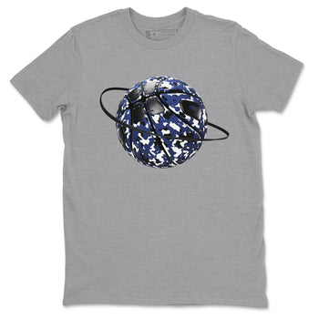 1s Midnight Navy shirts to match jordans Camo Basketball Planet sneaker match tees Air Jordan 1 Midnight Navy match shoes to clothes SNRT Sneaker Tees unisex cotton Heather Grey 2 shirts