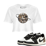 1s Low OG Mocha shirts to match jordans Camo Basketball Planet sneaker match tees Air Jordan 1 Mocha match shoes to clothes SNRT Sneaker Tees unisex cotton White 1 crop tee