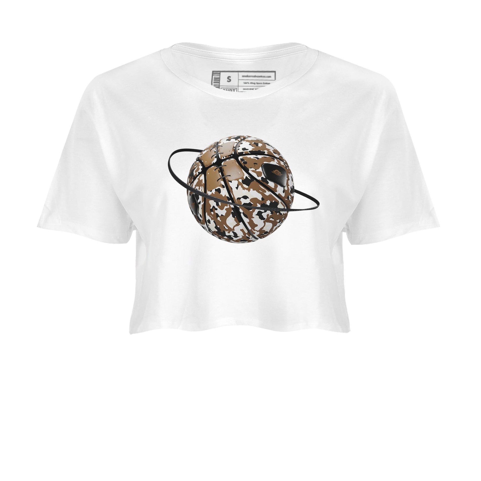 1s Low OG Mocha shirts to match jordans Camo Basketball Planet sneaker match tees Air Jordan 1 Mocha match shoes to clothes SNRT Sneaker Tees unisex cotton White 2 crop tee