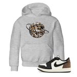 1s Low OG Mocha shirts to match jordans Camo Basketball Planet sneaker match tees Air Jordan 1 Mocha match shoes to clothes SNRT Sneaker Tees Youth Baby Heather Grey 1 tee