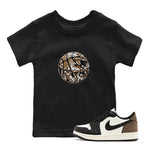 1s Low OG Mocha shirts to match jordans Camo Basketball Planet sneaker match tees Air Jordan 1 Mocha match shoes to clothes SNRT Sneaker Tees Youth Baby Black 1 tee