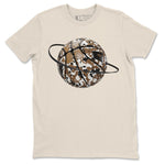 1s Low OG Mocha shirts to match jordans Camo Basketball Planet sneaker match tees Air Jordan 1 Mocha match shoes to clothes SNRT Sneaker Tees unisex cotton Natural 2 shirts