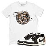 1s Low OG Mocha shirts to match jordans Camo Basketball Planet sneaker match tees Air Jordan 1 Mocha match shoes to clothes SNRT Sneaker Tees unisex cotton White 1 shirts