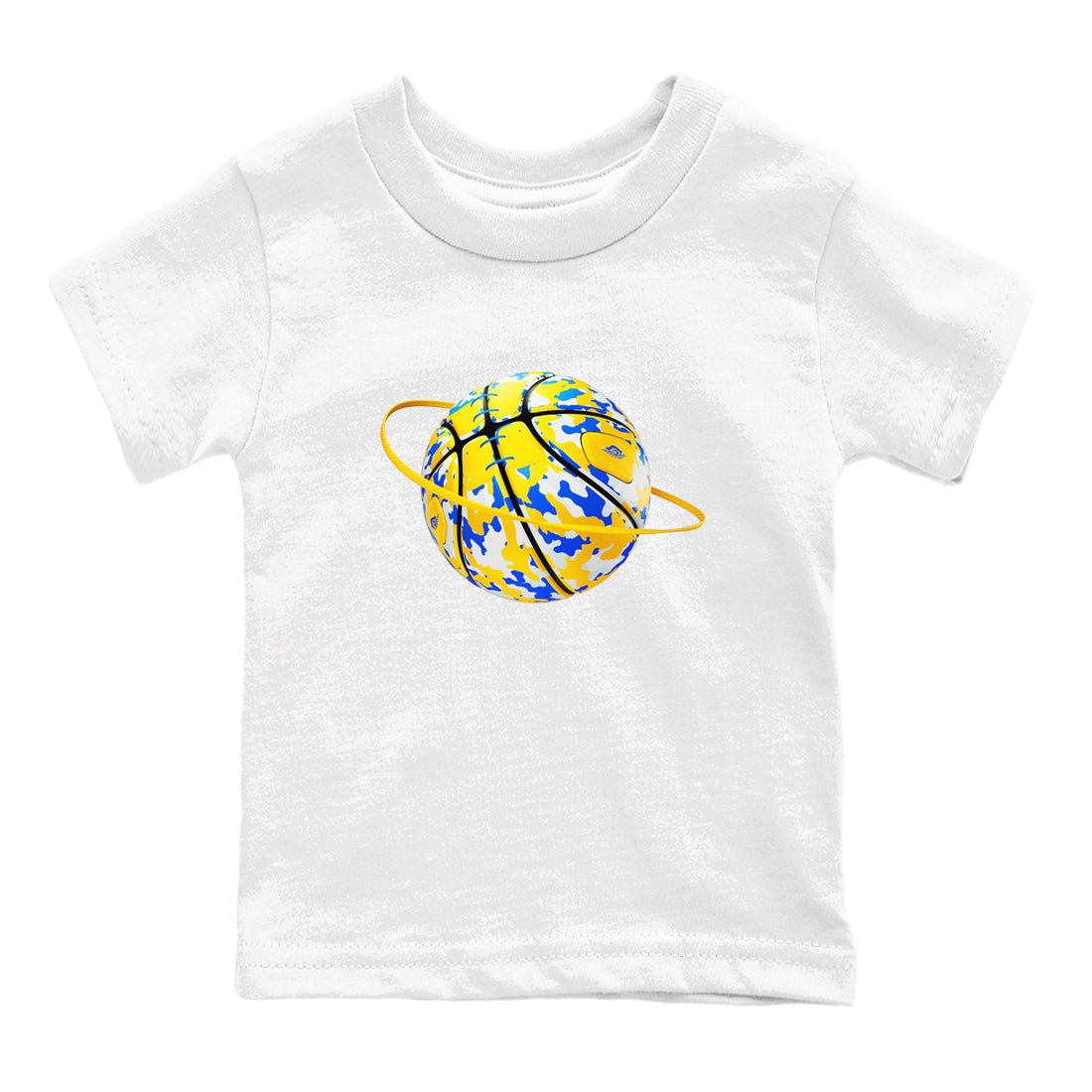 1s Travis Scott Canary shirt to match jordans Camo Basketball Planet sneaker tees Air Jordan 1 Travis Scott Canary SNRT sneaker release tees baby toddler White 2 cotton Shirt