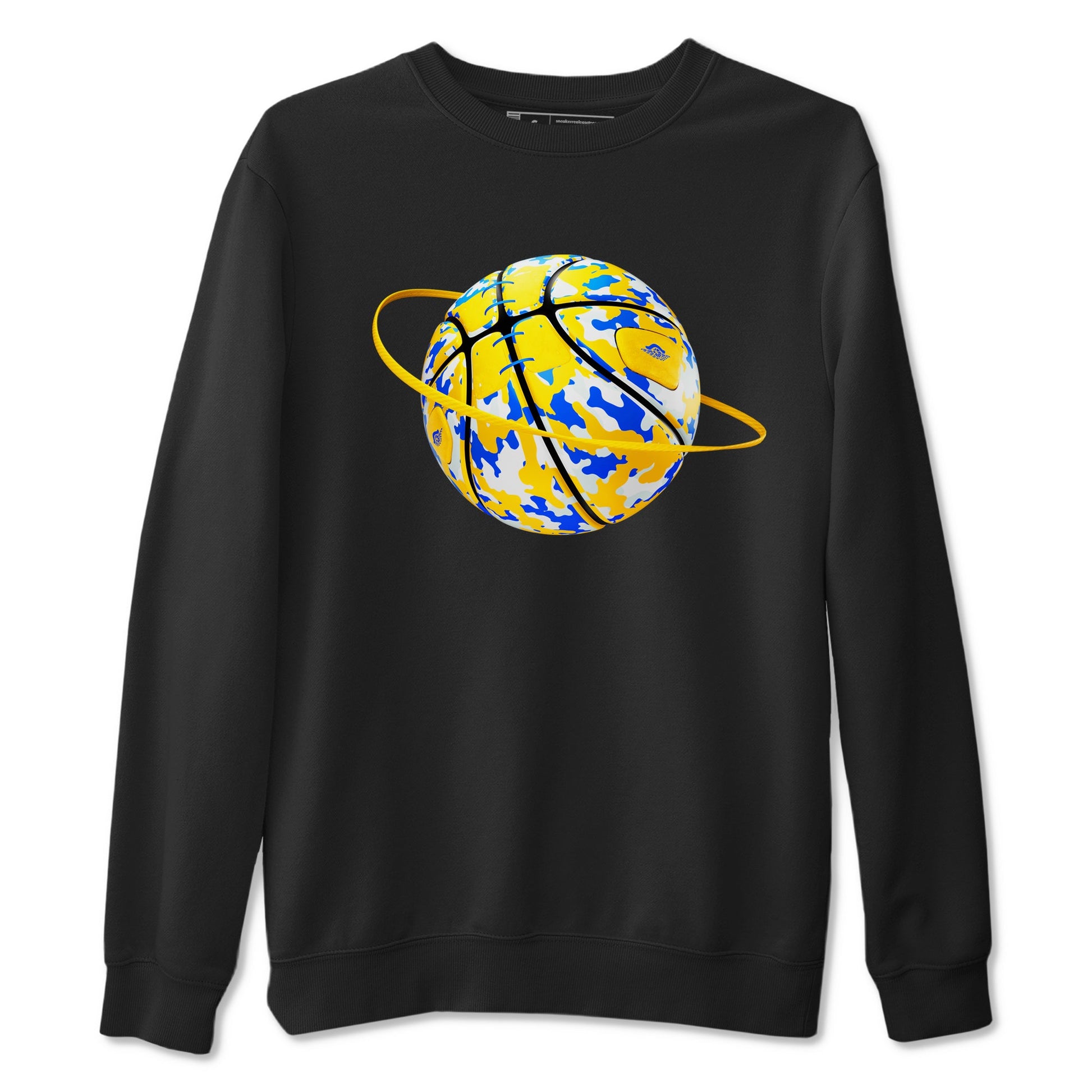 1s Travis Scott Canary shirt to match jordans Camo Basketball Planet sneaker tees Air Jordan 1 Travis Scott Canary SNRT Sneaker Release Tees unisex cotton Black 2 crew neck shirt