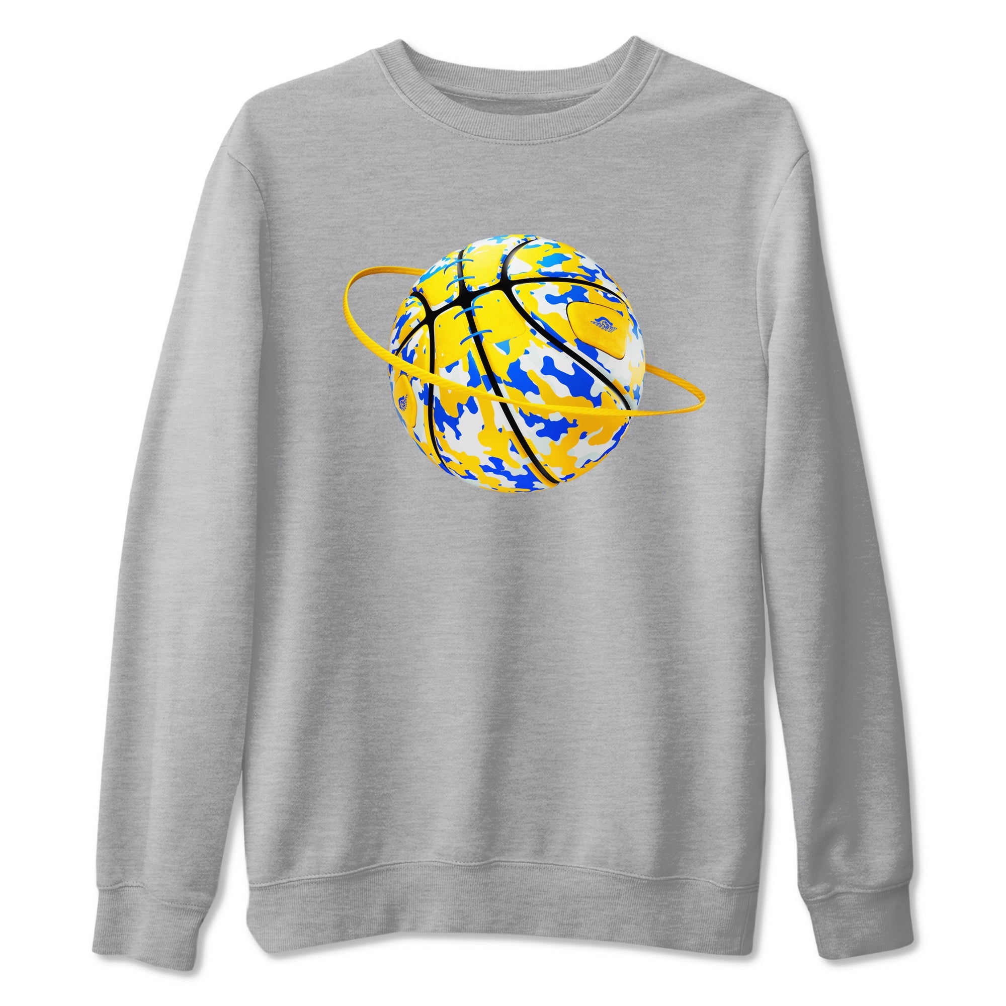 1s Travis Scott Canary shirt to match jordans Camo Basketball Planet sneaker tees Air Jordan 1 Travis Scott Canary SNRT Sneaker Release Tees unisex cotton Heather Grey 2 crew neck shirt