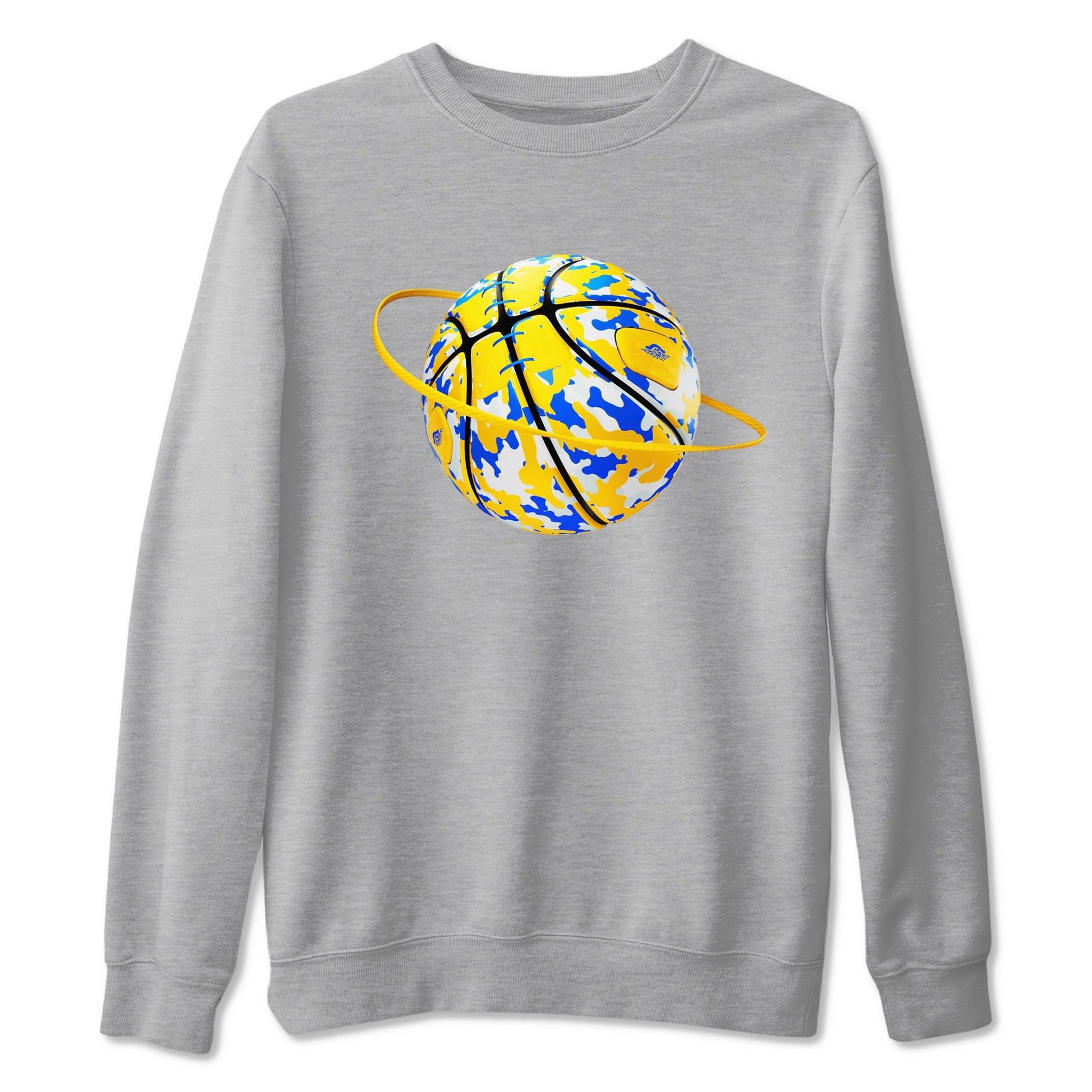 1s Travis Scott Canary shirt to match jordans Camo Basketball Planet sneaker tees Air Jordan 1 Travis Scott Canary SNRT Sneaker Release Tees unisex cotton Heather Grey 2 crew neck shirt